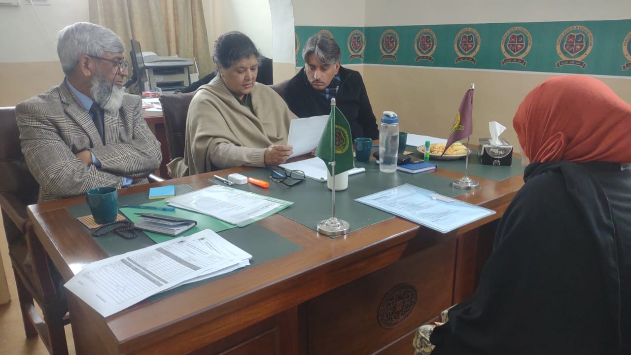 Ms. Noreen Fatima Dogar conducted the interviews of Forces School Minahill Campus, Attock